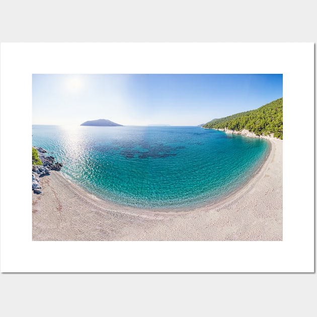 The beach Kastani of Skopelos island from drone, Greece Wall Art by Constantinos Iliopoulos Photography